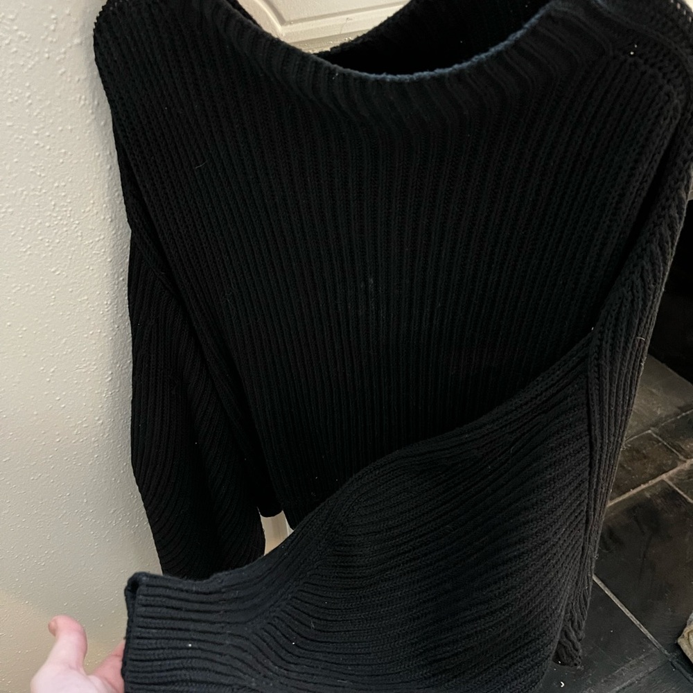 Black chunky off the shoulder sweater